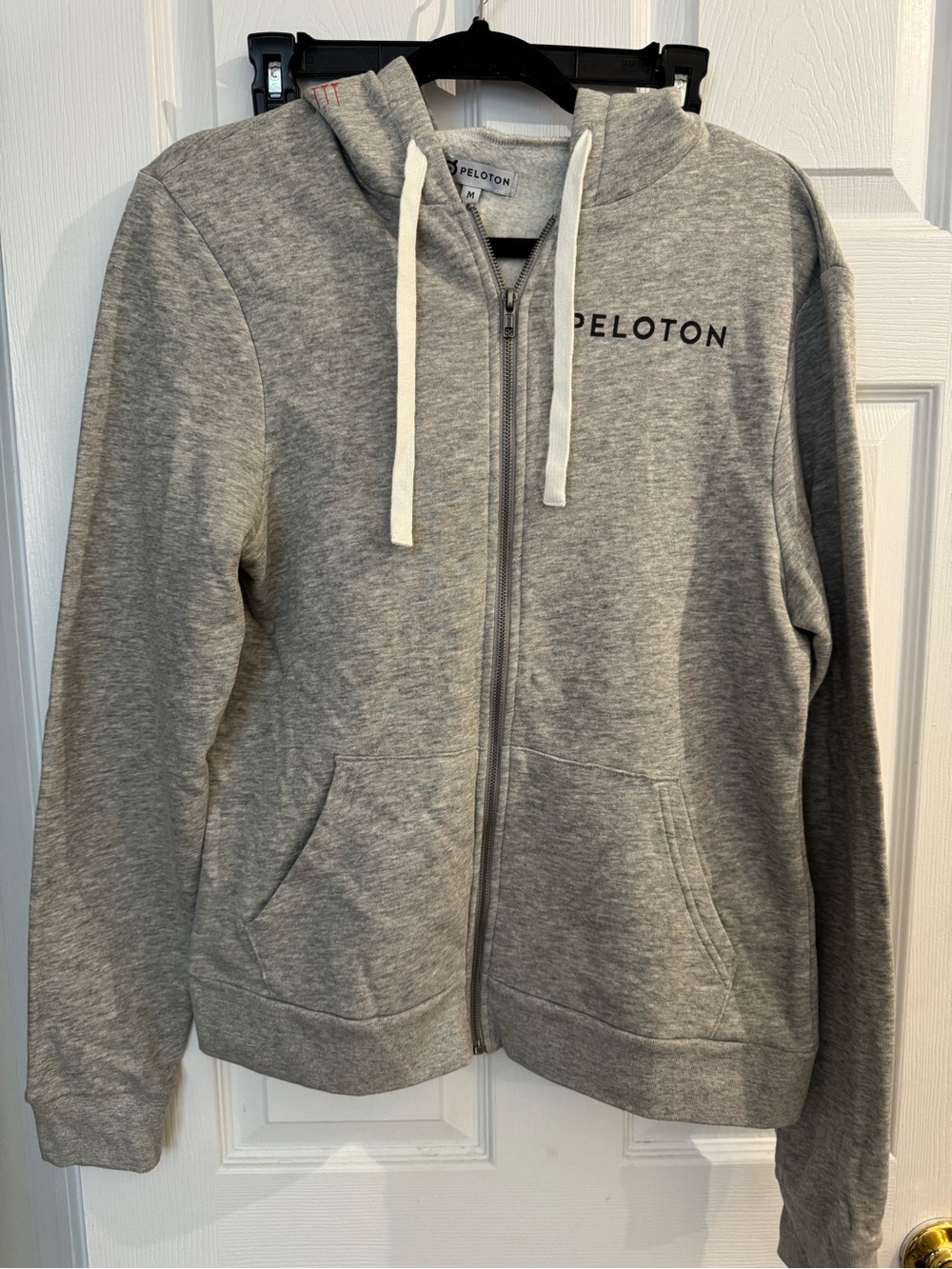 Peloton Los Angeles Full Zip Fleece Hoodie Gray Medium
